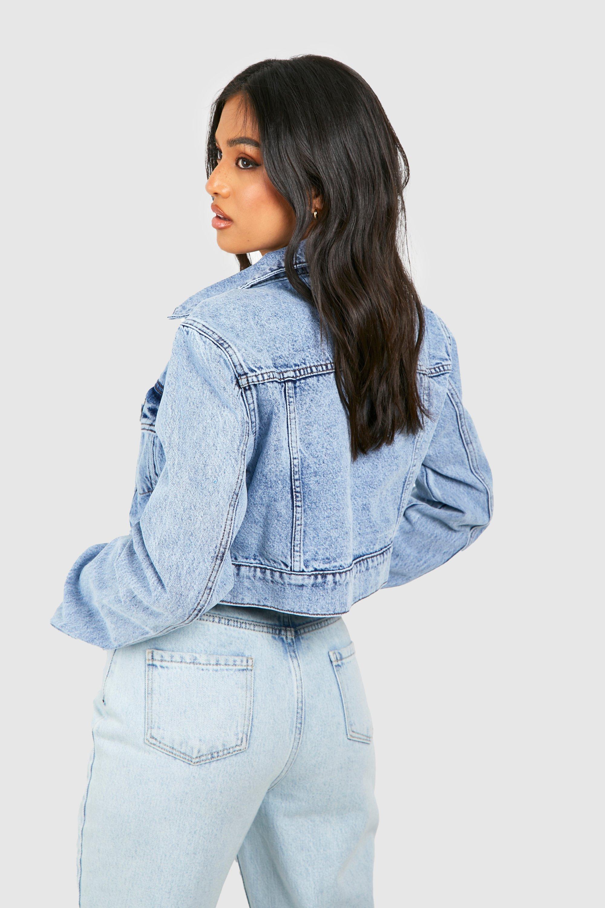 Light blue denim jacket for outlet girls